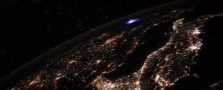 what were the blue lights photographed from the space station?